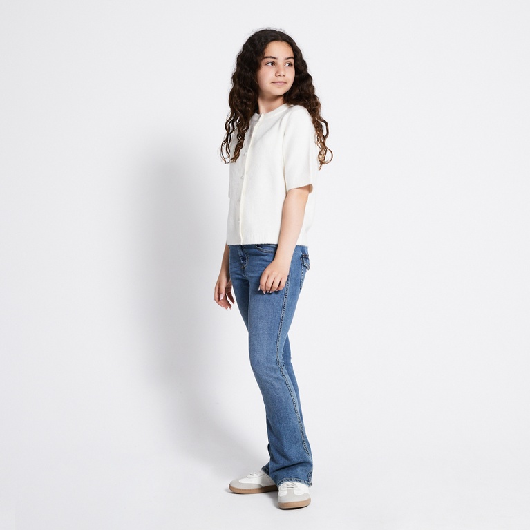 Basic Knit Short Sleeve Cardigan "Margot star" Offwhite 2